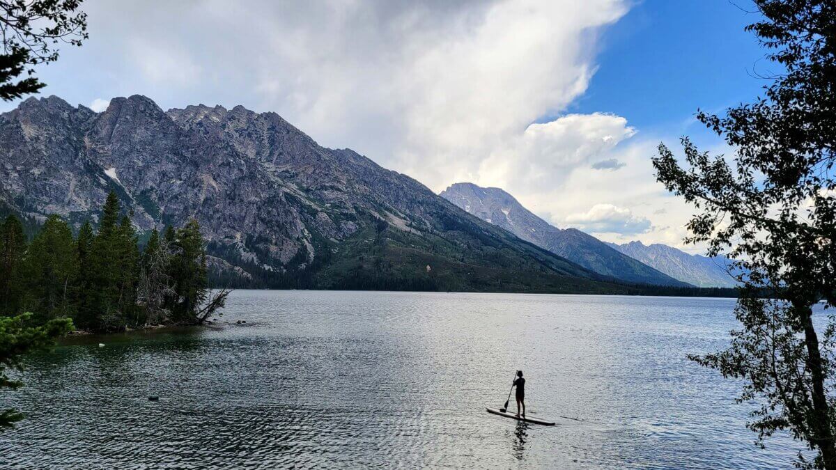 Paddle boarder on Jenny Lake
