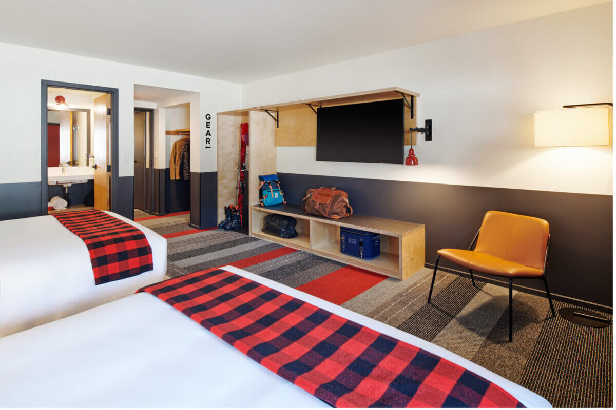 One Bedroom Two Queen Suite Bedroom towards closet and hallway