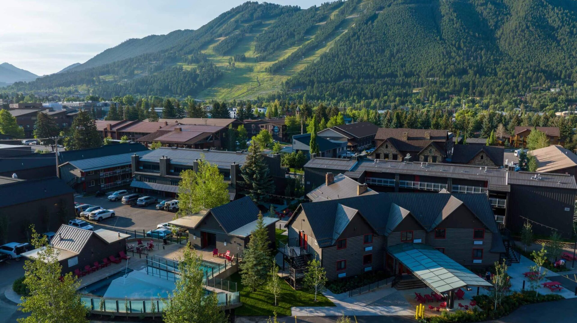 Mountain Modern Campus Aerial Shot
