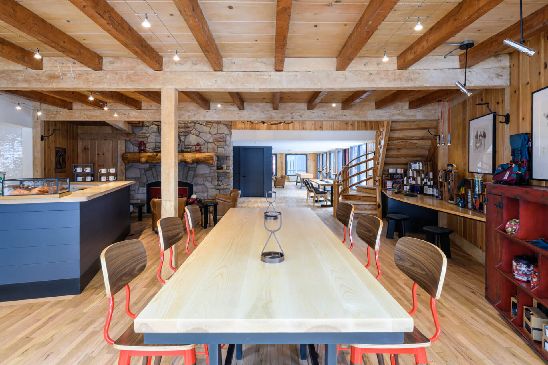 triple m cafe table and ordering counter