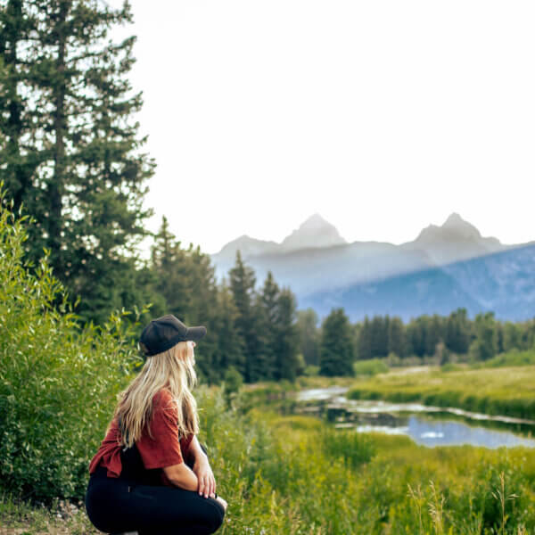 Girl sightseeing in Grand Teton National Park