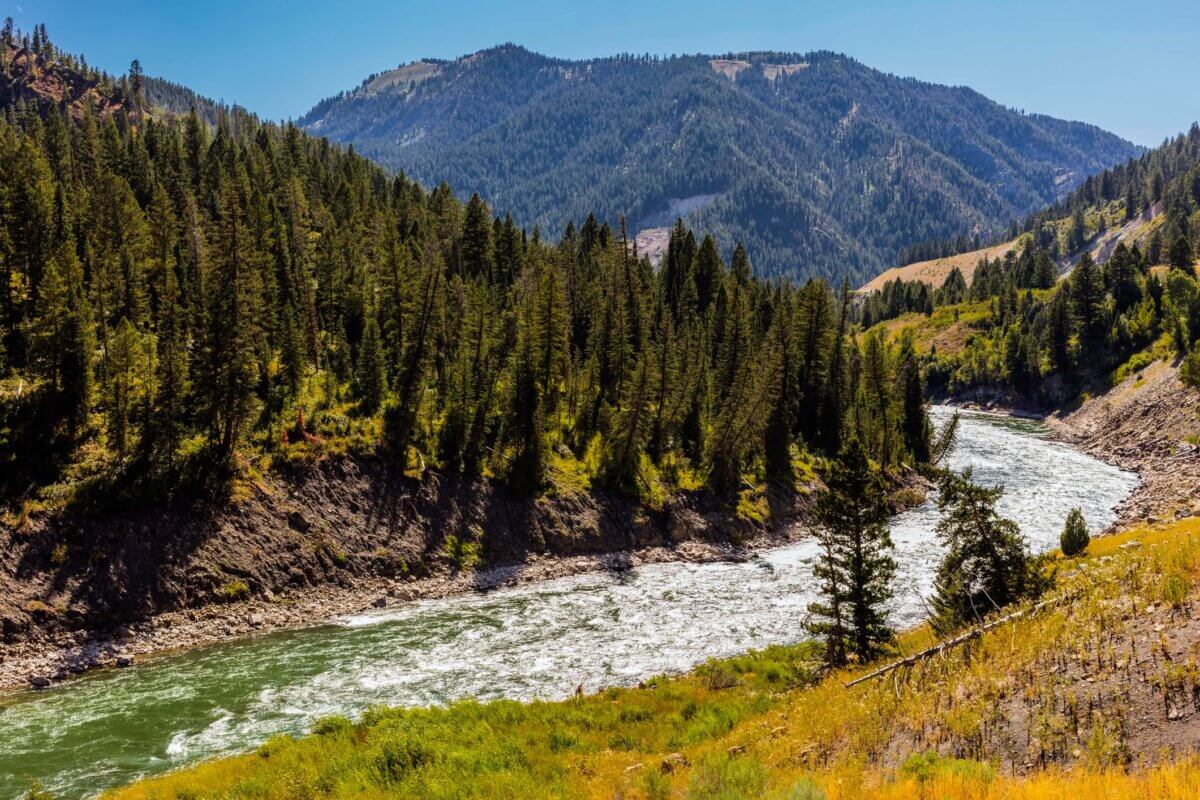 Snake River along Highway 89 in Jackson Hole, Wyoming
